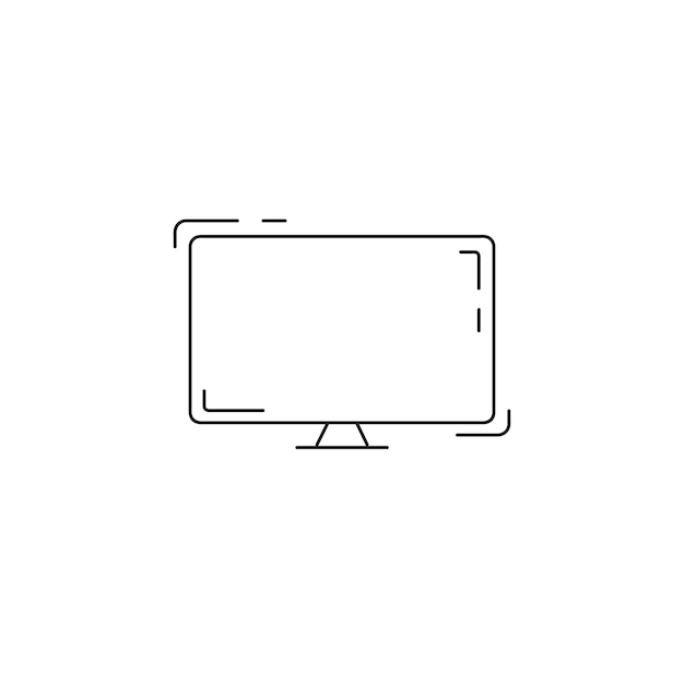 Ícono de línea de TV TV LCD icono de línea delgada