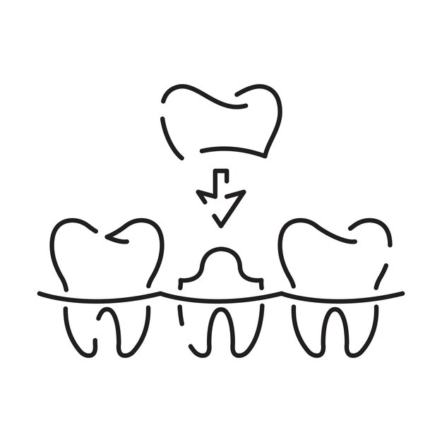 Icono de línea de vector dental o dentista Medicina de atención médica y trazo médico editable Diente de hospital