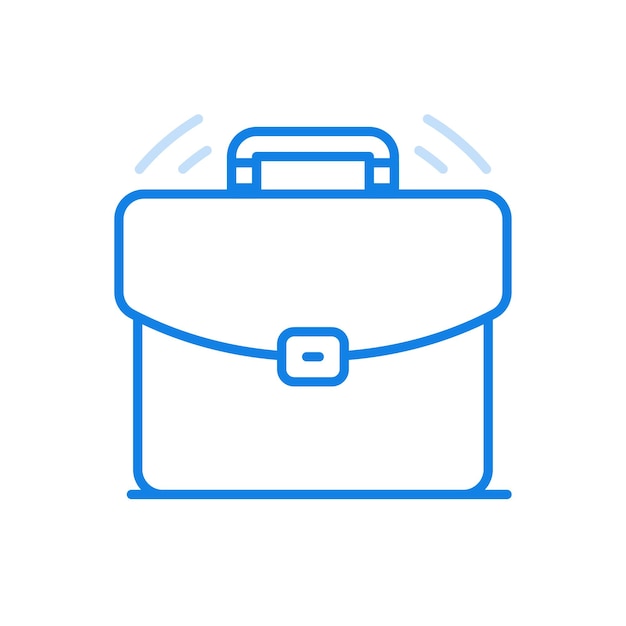 Icono de línea de vector de maletín Bolsa de negocios para viajes comerciales y almacenamiento de equipaje y papeles de trabajo valiosos