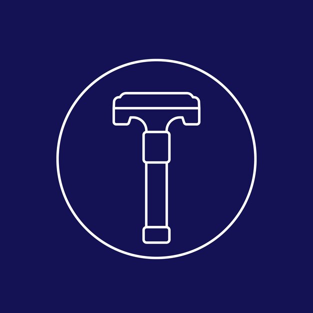 Icono de línea de vector de maquinilla de afeitar de seguridad