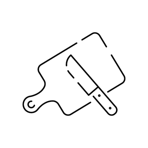 Icono de línea de vectores relacionados con cocina simple Cocina vectorial en restaurante con cocinero y comida Trazo editable Pixel Perfect Comida comiendo Tabla de cortar y cuchillo