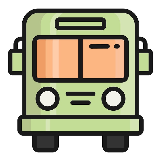 icono de línea vectorial de autobús escolar icono de escuela y educación