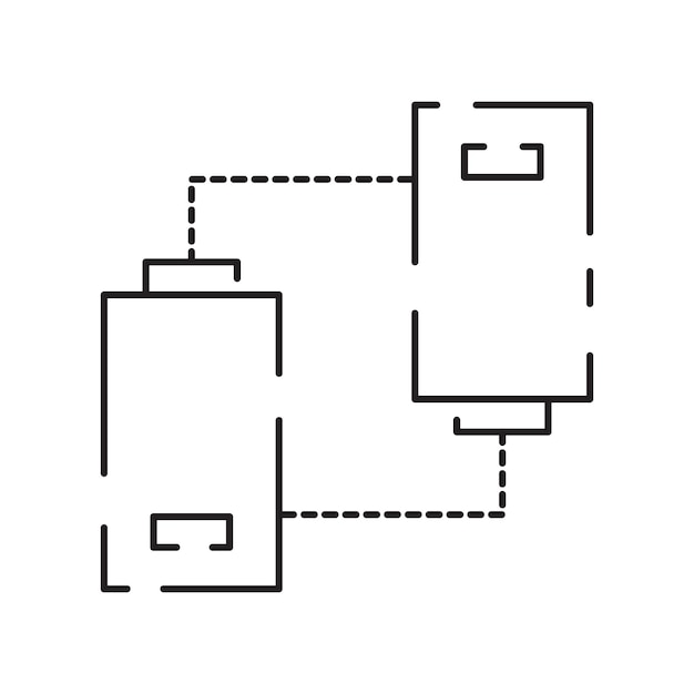 Icono de línea vectorial de blockchain o elemento de diseño en estilo de contorno
