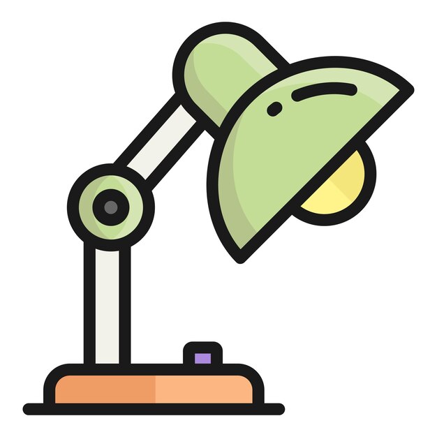 icono de línea vectorial de lámpara de mesa icono de escuela y educación