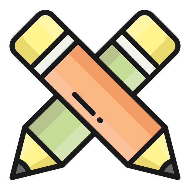 icono de línea vectorial de lápiz icono de escuela y educación