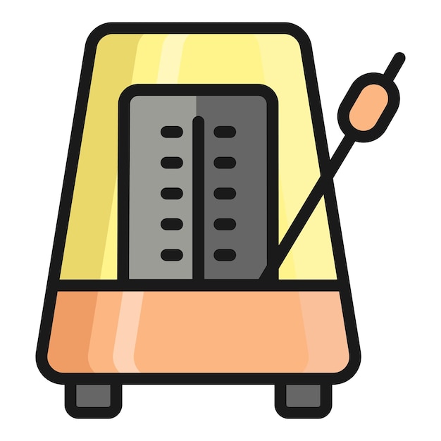 icono de línea vectorial de metrónomo icono de escuela y educación
