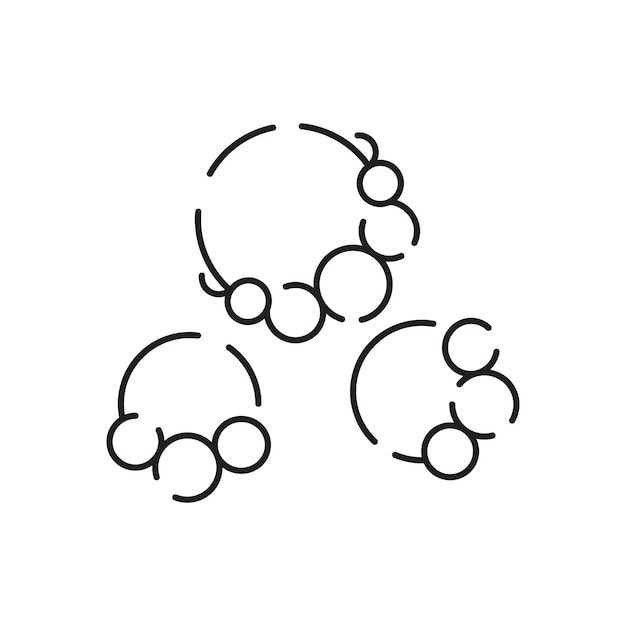 Icono de línea vectorial de microbios y bacterias Icono de gérmenes y microbios de bacterias de virus grises aislados en fondo blanco Infección de protección de defensa antibacteriana y antiviral
