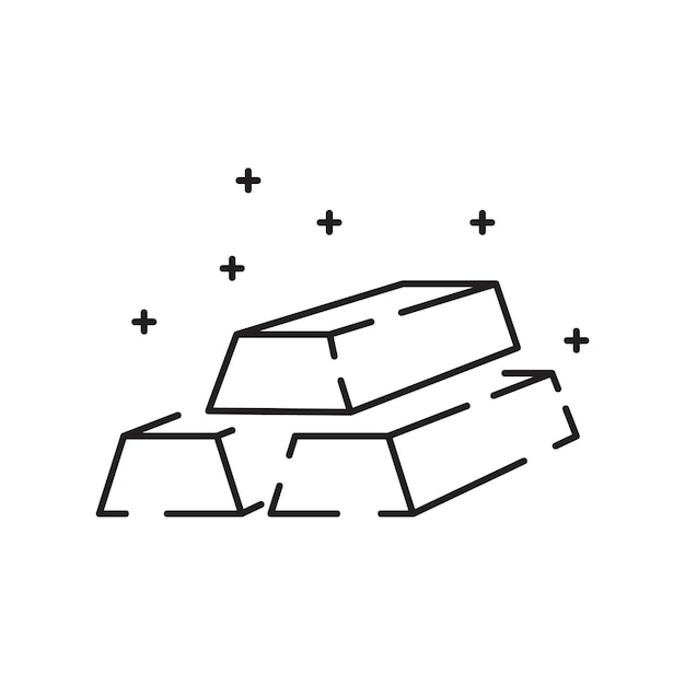 Icono de línea vectorial relacionada con lingotes de oro Paquete de símbolos lineales premium Ilustración vectorial aislada en un fondo blanco Símbolos web para sitios web y aplicaciones móviles Diseño de moda