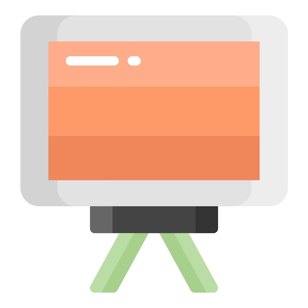 icono de línea vectorial de tablero blanco icono de escuela y educación