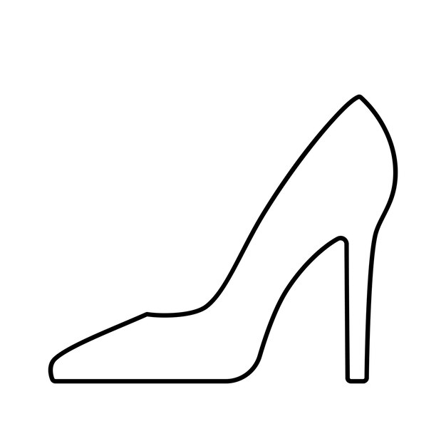 Ícono de línea vectorial de zapatos para mujeres Símbolo negro aislado sobre fondo blanco