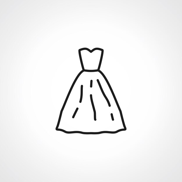 icono de la línea de vestimenta de la mujer icono lineal de la web del vestido de la mujer