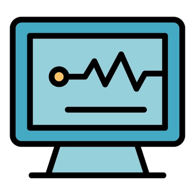 Icono de la línea de vida Contorno del icono vectorial de la linea de vida Color plano aislado