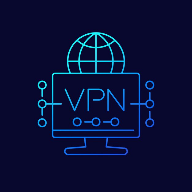 Icono de línea VPN para vector web