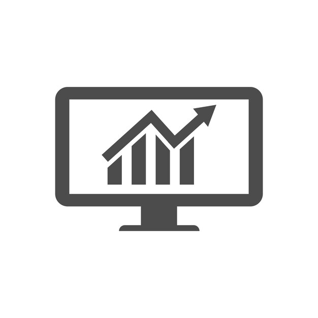 Icono de línea web de computadora aislado sobre fondo blanco Ilustración vectorial