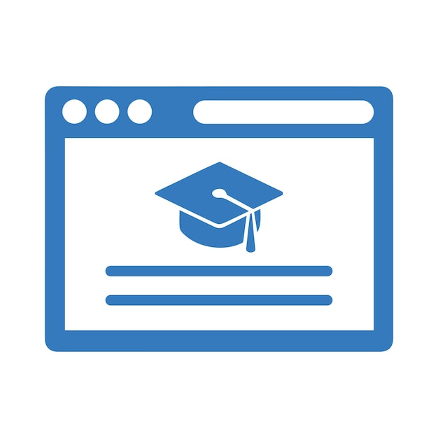 Icono en línea de la web del diploma Diseño de color azul