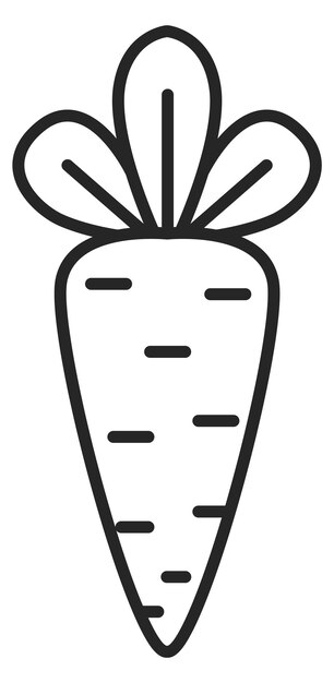 Vector el icono de la línea de zanahorias el símbolo de las verduras el signo de los alimentos.