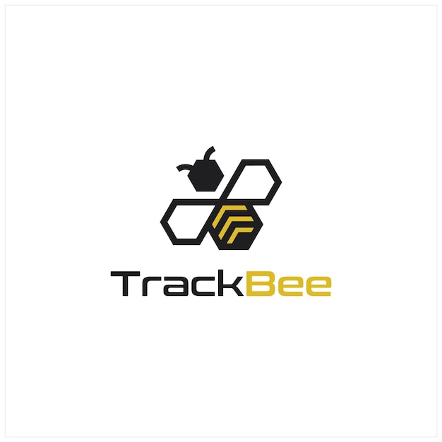 Icono lineal de la abeja logotipo de la miel
