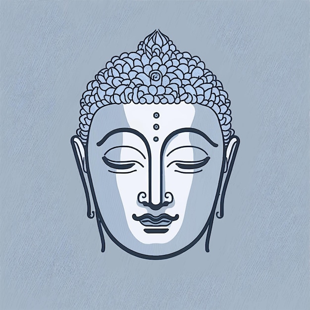 Icono lineal de cara de Buda