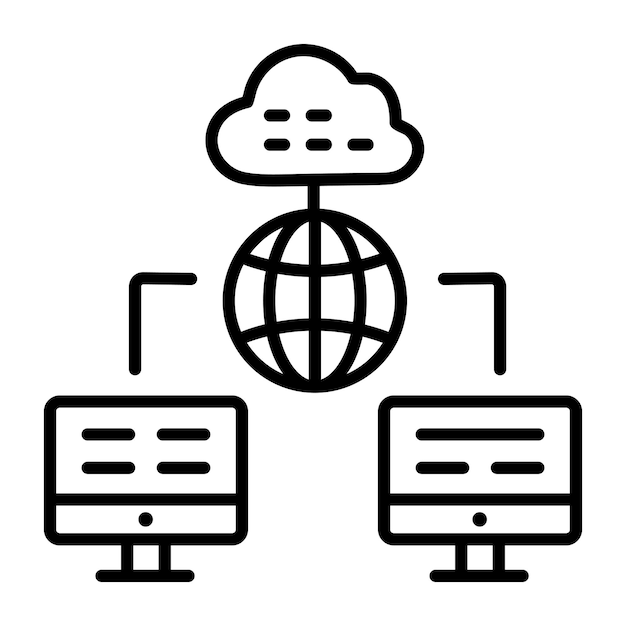 Un icono lineal de conexión a la nube