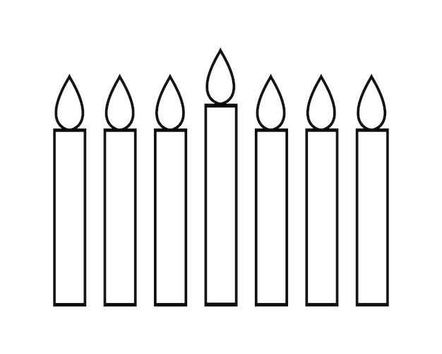 Icono lineal de contorno minimalista simple de kwanzaa siete velas mishumaa sabaa ilustración vectorial