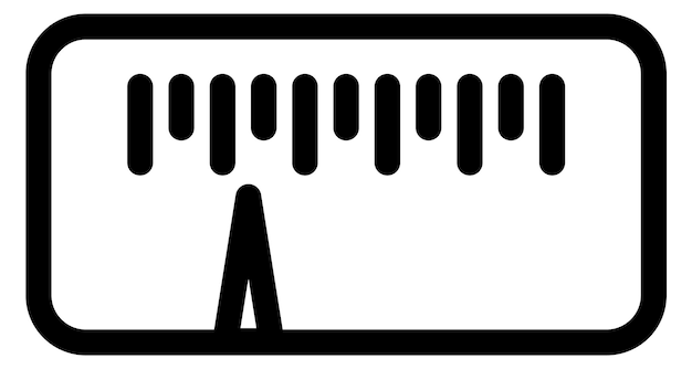 Icono lineal de escala indicadora Símbolo de medidor Signo de medición