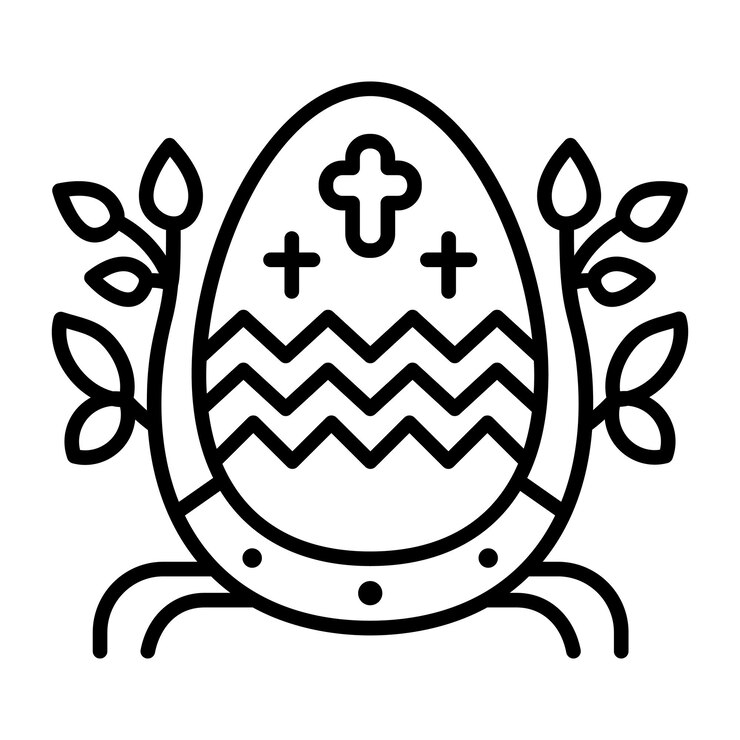 Vector un icono lineal de huevo de pascua decorativo