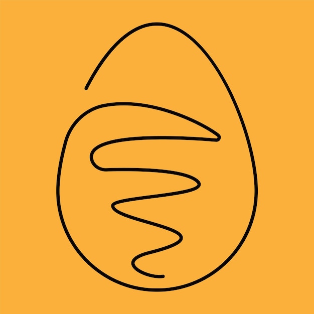 Vector icono lineal de huevo de pascua ilustración de línea delgada huevo de pascua con una sola línea dibujo de contorno aislado vectorial una línea