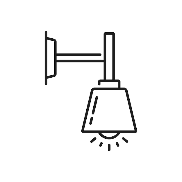 Icono lineal de la luz de la lámpara de lámpara de pared eléctrica