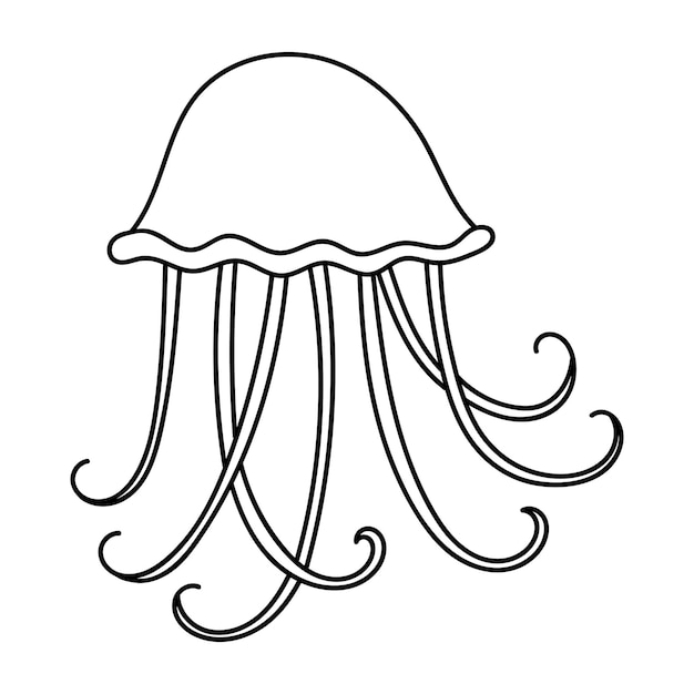 Vector icono lineal de medusas medusa de natación océano