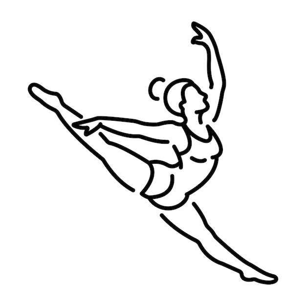Un icono lineal de una mujer haciendo un salto de bóveda