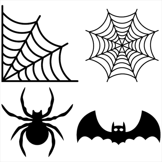 El icono lineal negro de la telaraña de la esquina, el signo de contorno de Halloween, el pictograma de línea delgada monocromático