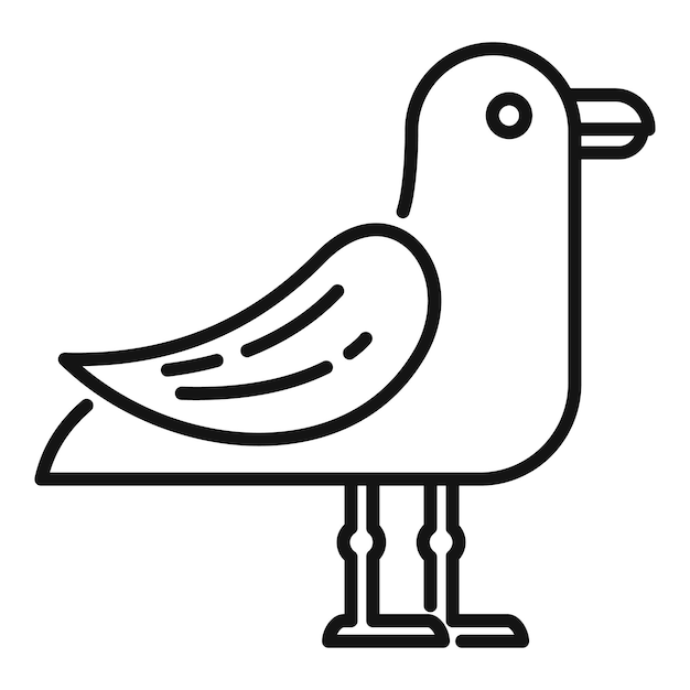 Icono lineal sencillo de pájaro de pie