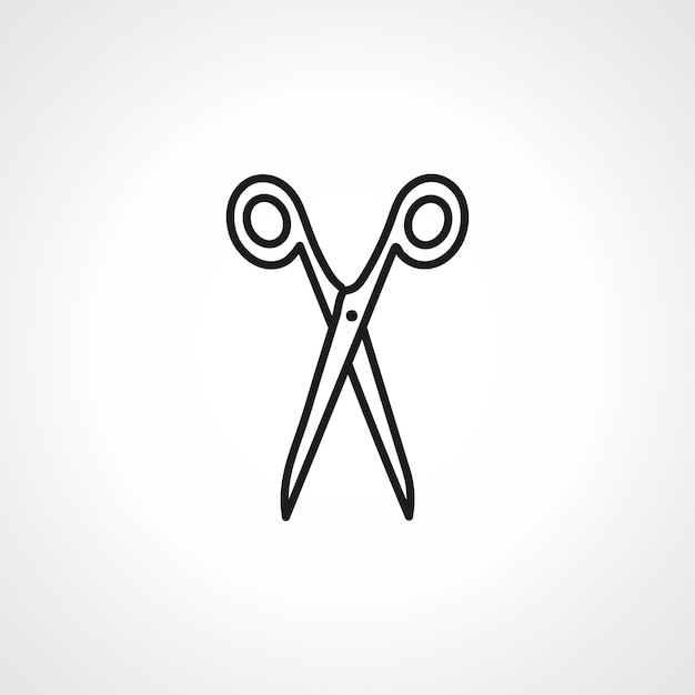 Icono lineal de las tijeras Icono Lineal de corte de la tijera