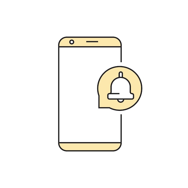 El icono lineal del vector del teléfono inteligente está aislado.
