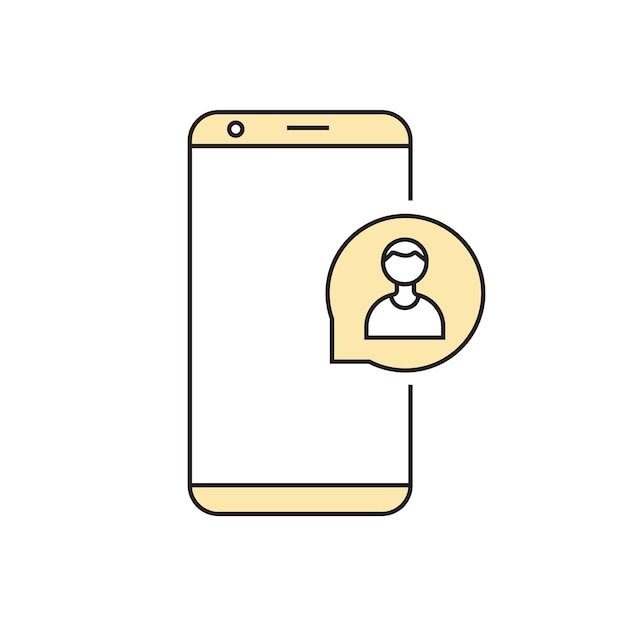 El icono lineal del vector del teléfono inteligente está aislado.