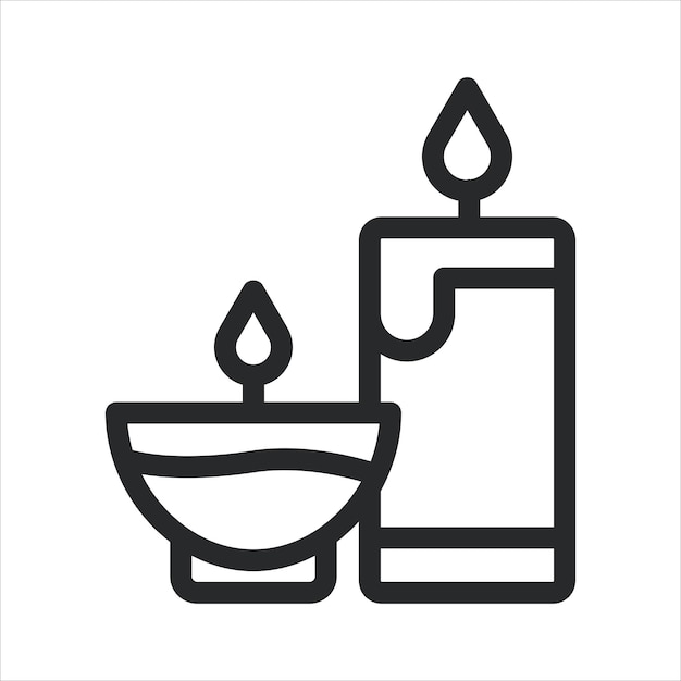 Icono lineal de la vela de otoño