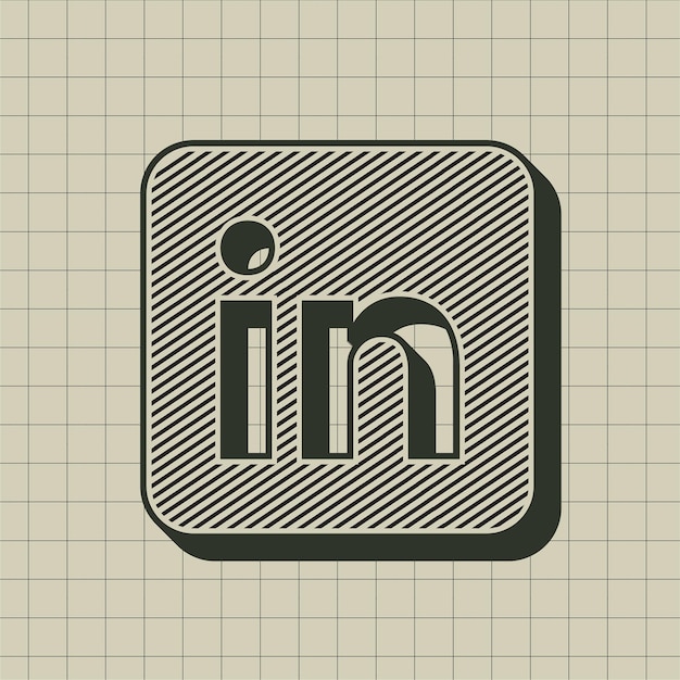 El ícono de LinkedIn de estilo vintage