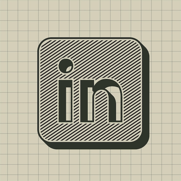 Vector el ícono de linkedin de estilo vintage