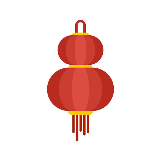Icono de linterna china asiática Ilustración plana del icono de vector de linterna china asiática aislado sobre fondo blanco