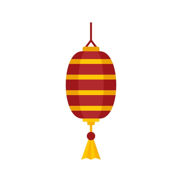 Icono de linterna china de diseño Ilustración plana del icono de vector de linterna china de diseño aislado sobre fondo blanco