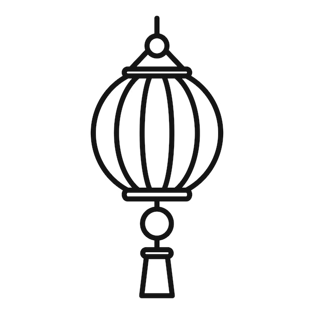 Icono de linterna china de dragón Contorno de icono de vector de linterna china de dragón para diseño web aislado sobre fondo blanco