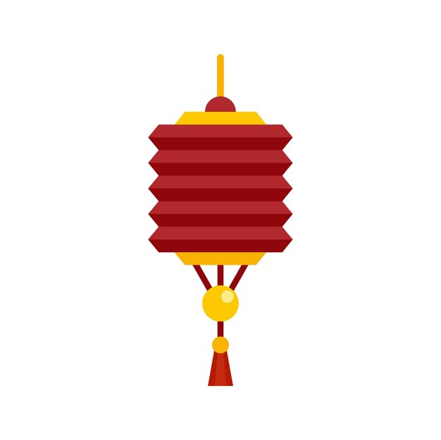 Icono de linterna china de fiesta Ilustración plana del icono de vector de linterna china de fiesta aislado sobre fondo blanco