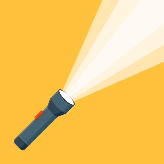 Icono de linterna en estilo plano Ilustración vectorial de lámpara eléctrica en un fondo aislado Concepto de negocio de señales de linterna de bolsillo