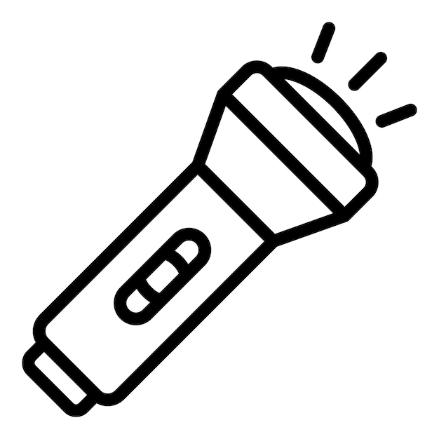 Icono de linterna Icono de vector de linterna de contorno para diseño web aislado sobre fondo blanco