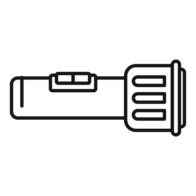 Icono de linterna de investigador Icono de vector de linterna de investigador de contorno para diseño web aislado sobre fondo blanco