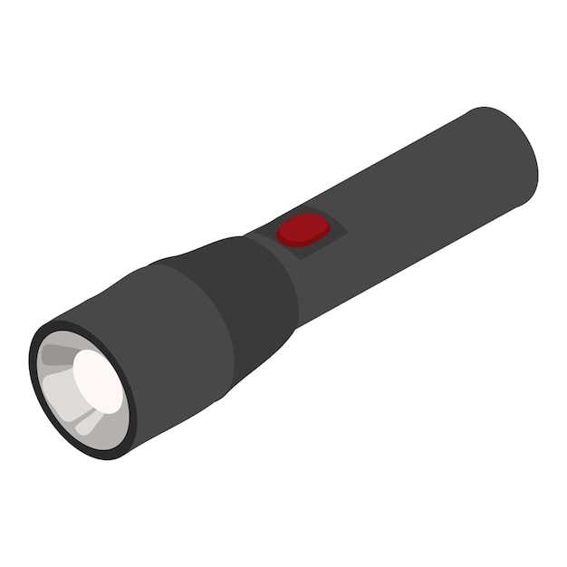 Icono de linterna de policía Isométrico de icono de vector de linterna de policía para diseño web aislado sobre fondo blanco