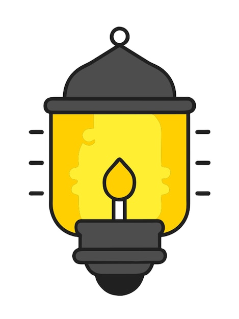 icono de la linterna de ramadán contorno de colores