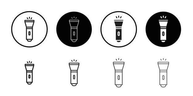El icono de la linterna tiene un contorno delgado simple