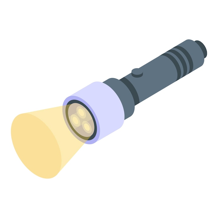 Vector icono de linterna vector isométrico lámpara antorcha linterna de luz