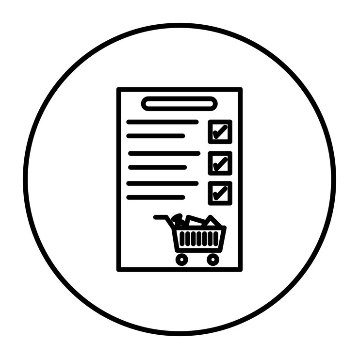 Vector ícono de la lista de compras